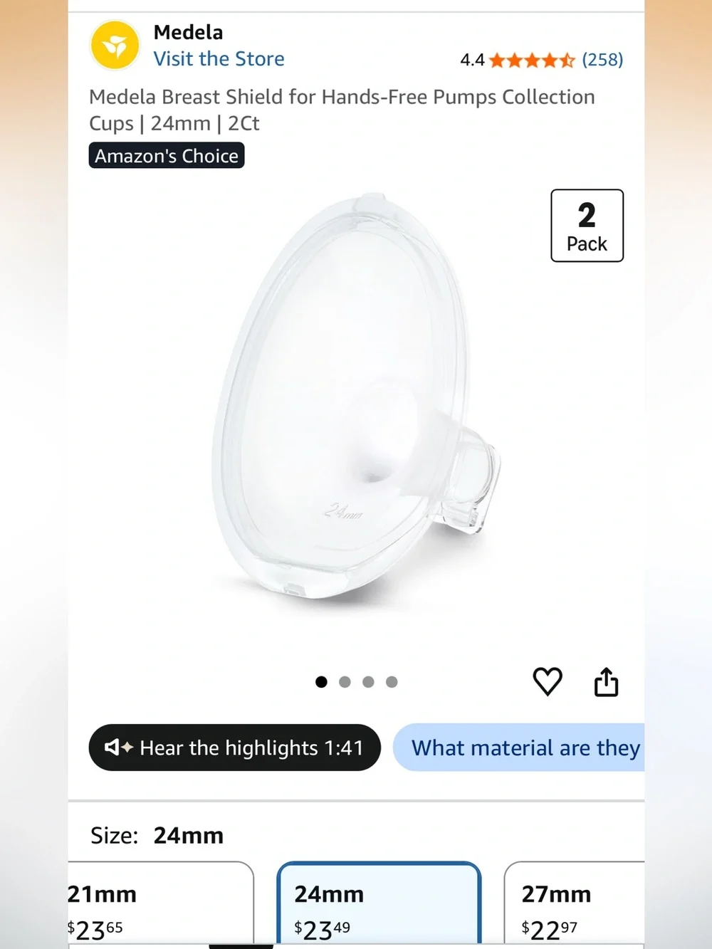 Medela lightweight comfortable